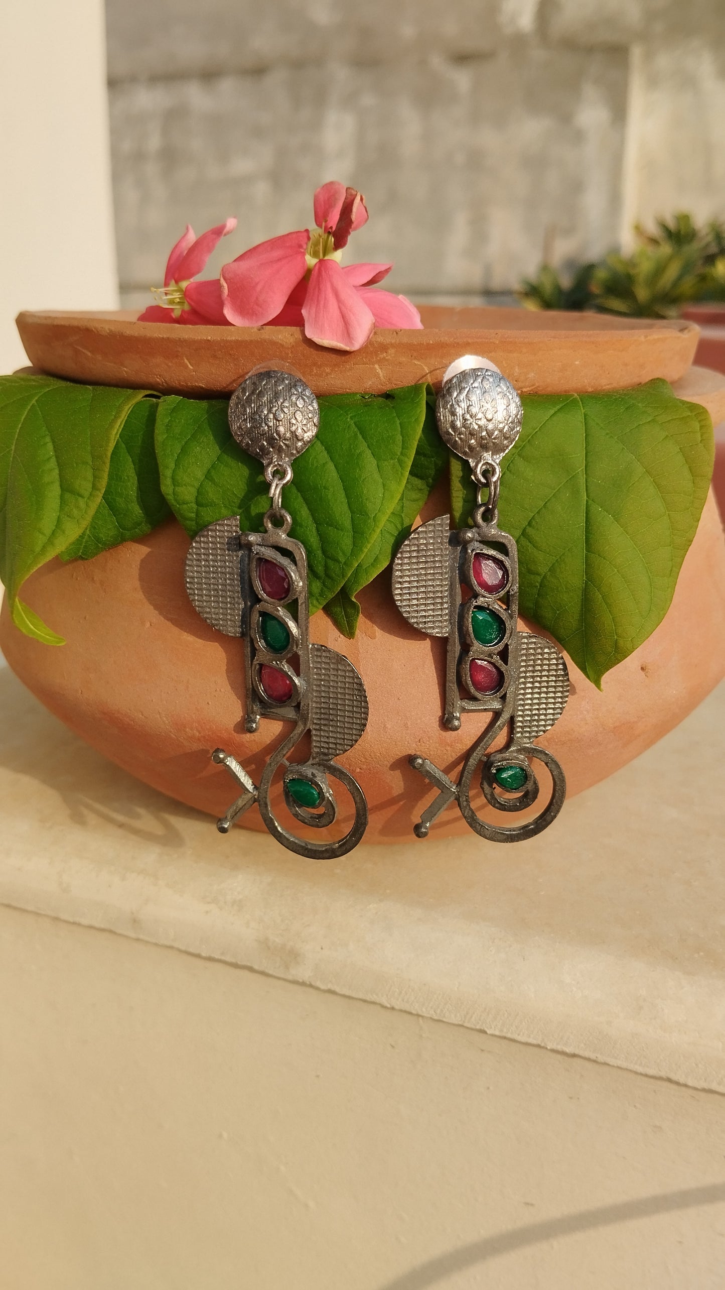 Oxidised Albeli Earrings