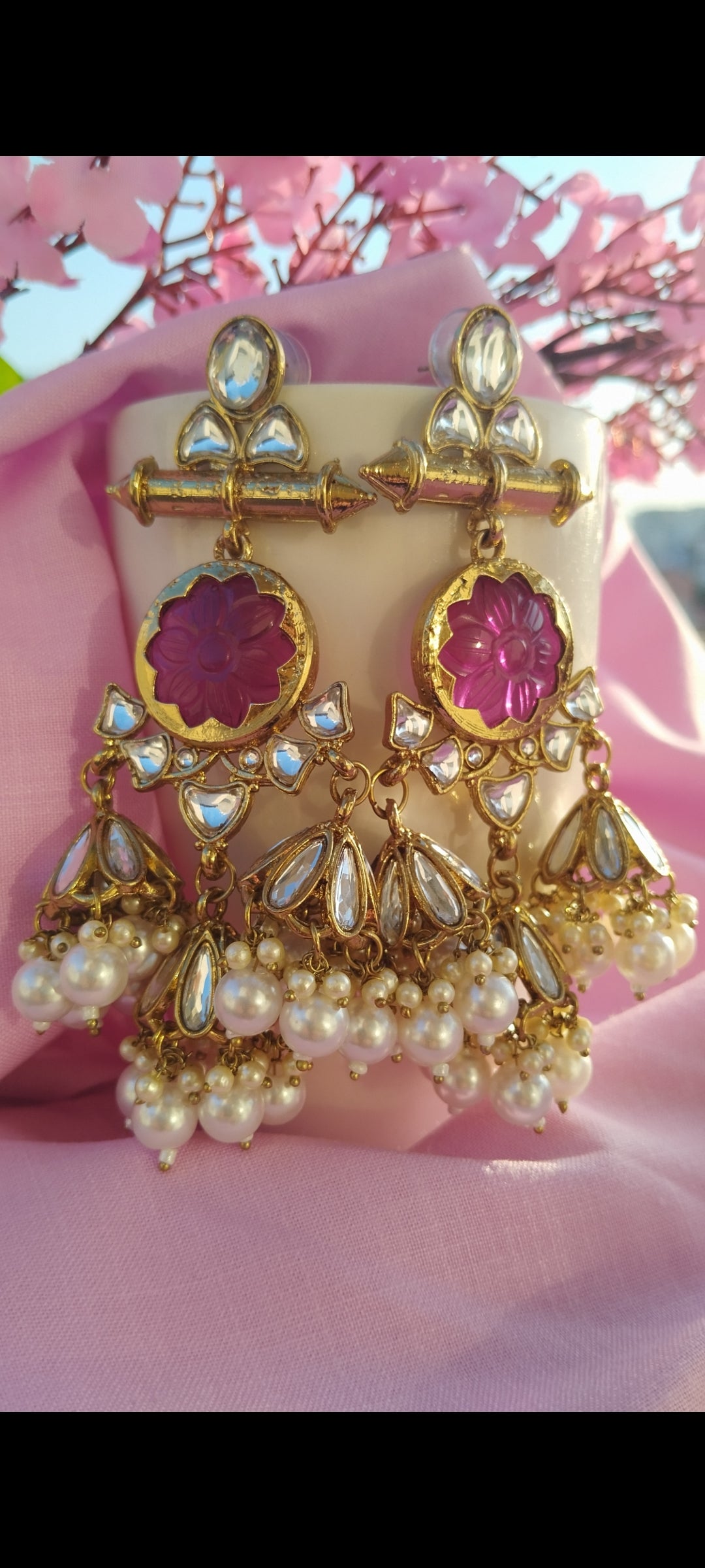 Sayani Premium Chandbali Earrings - Purple