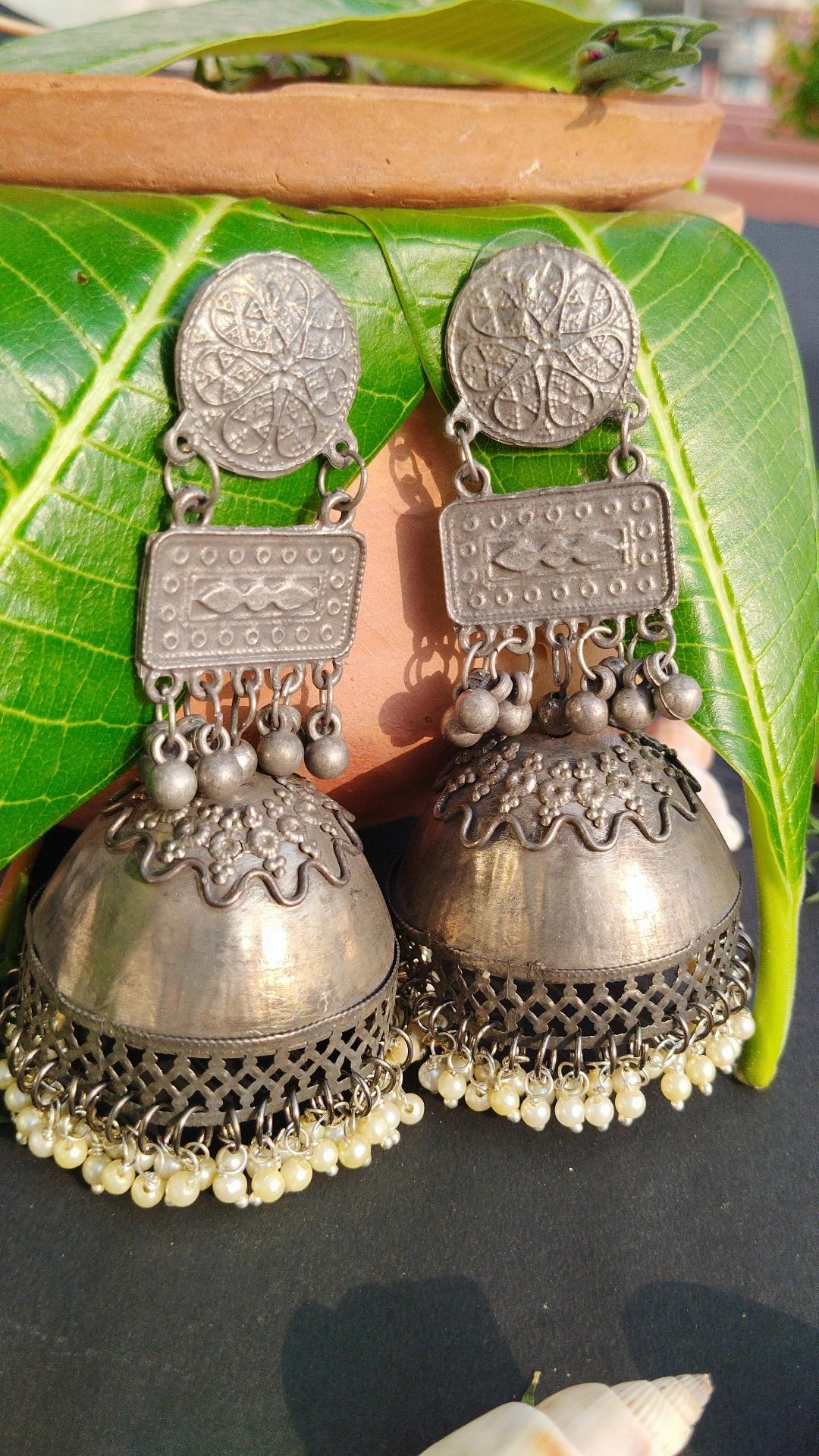 Oxidised Premium Pakhi Jhumka