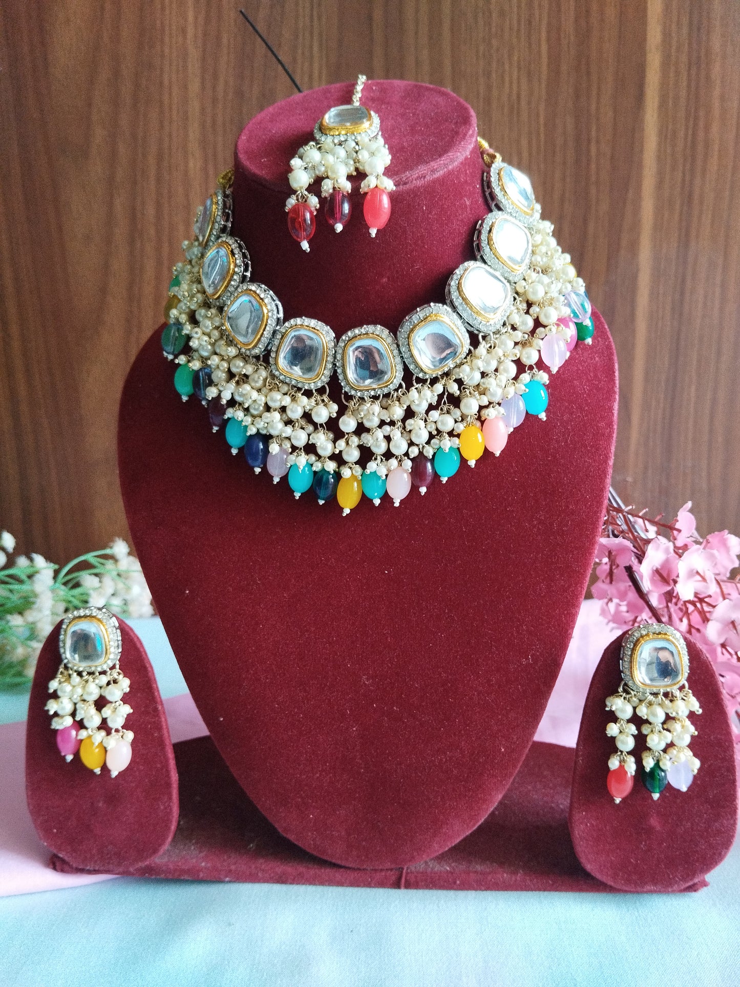 Yashi Kundan Pearl Necklace - Multi