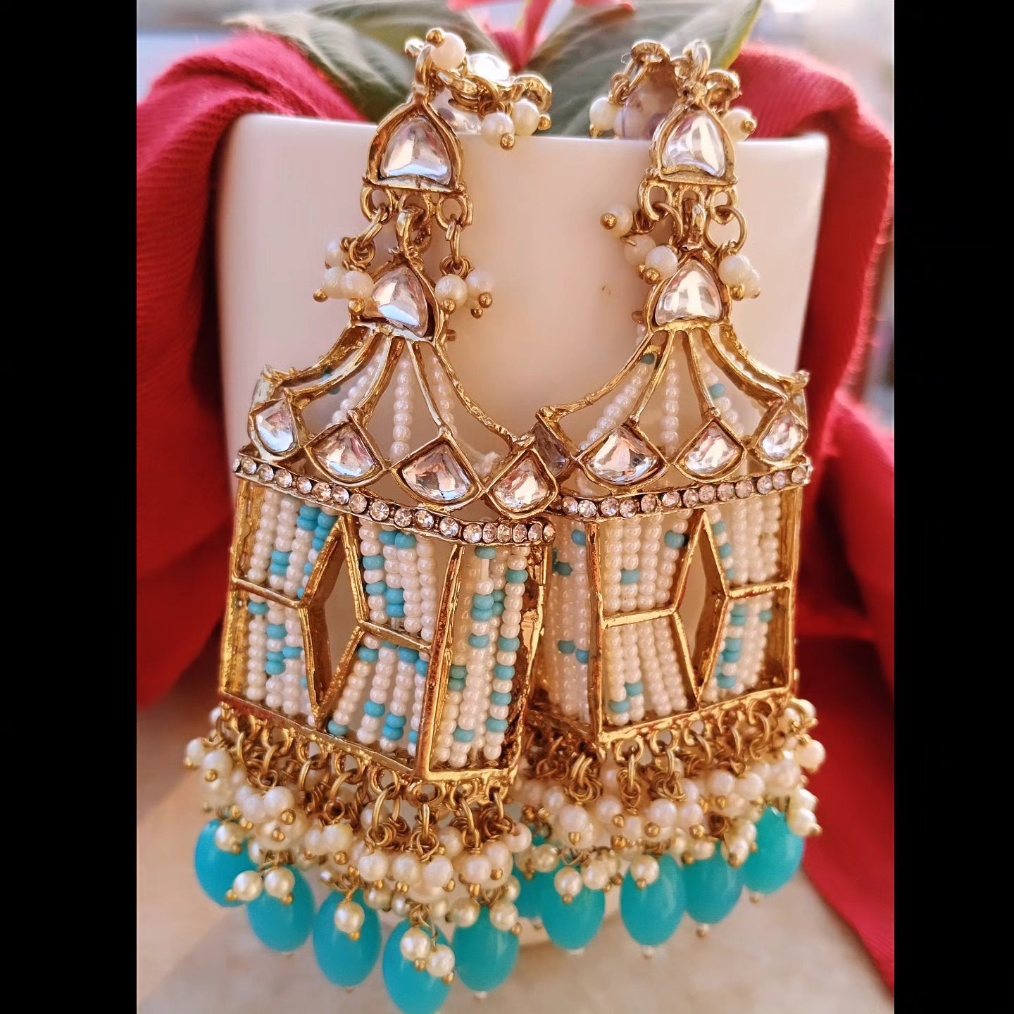 Palki Premium Jhumka - Blue