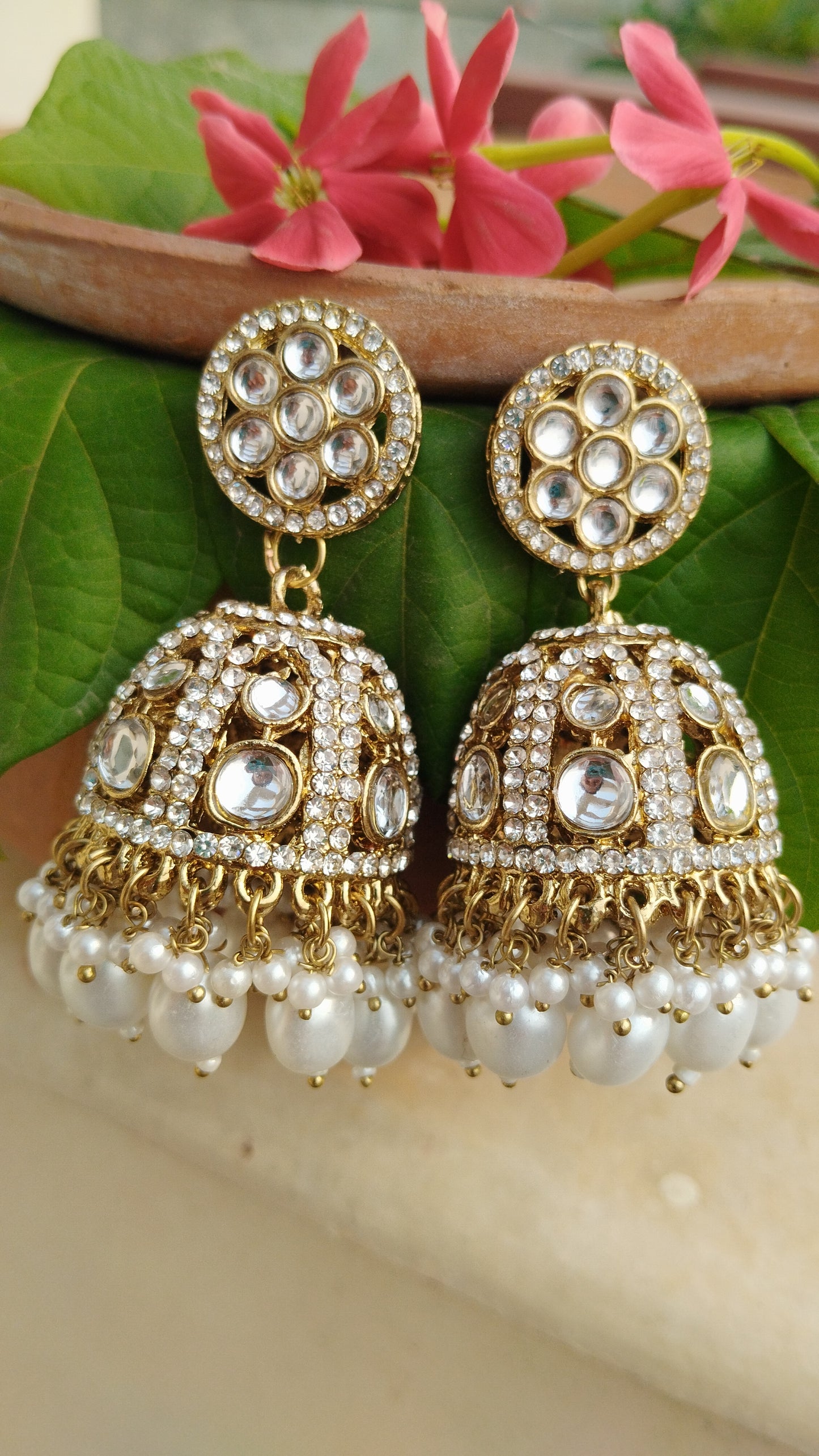 Shagun Jhumka - White