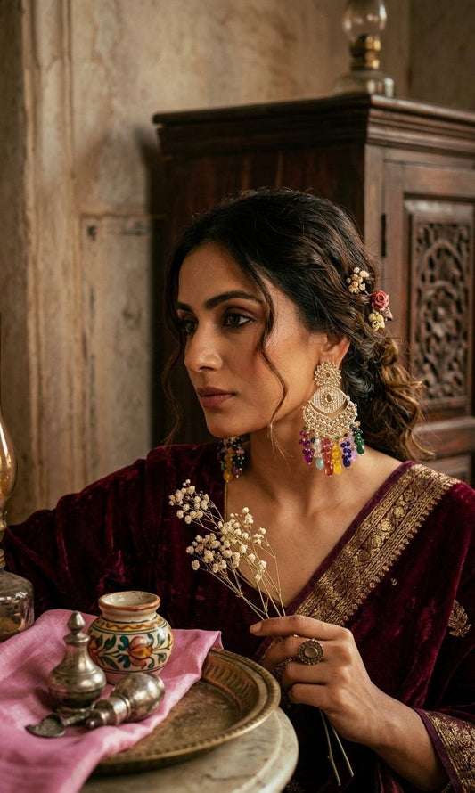 Samaira Chandbali Earrings - Multi
