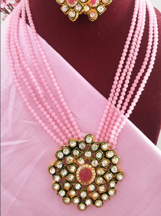 Riya Premium Necklace - Pink