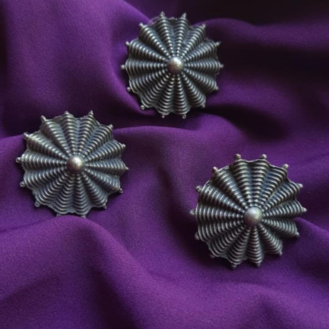Oxidised Mahi Stud Earrings with Ring Set