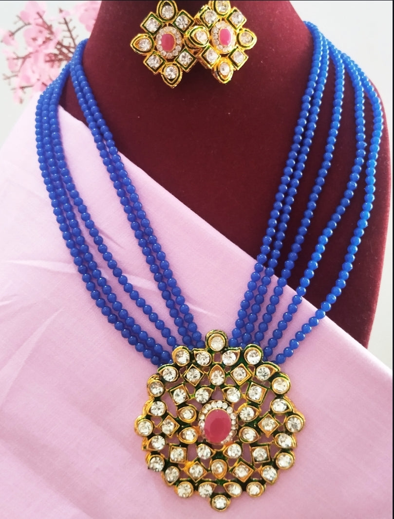 Riya Premium Necklace - Blue