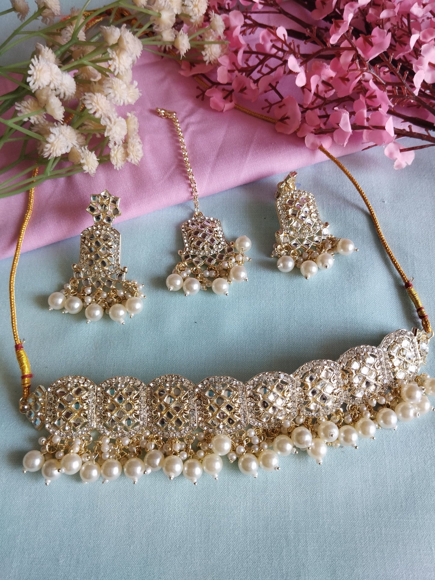 Tanvi Premium Pearls Necklace with Maagteeka