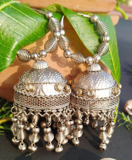 Oxidised Spring Hoop Jhumka