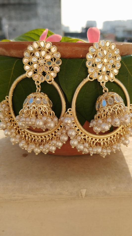 Yashi kundan Chandbali - White