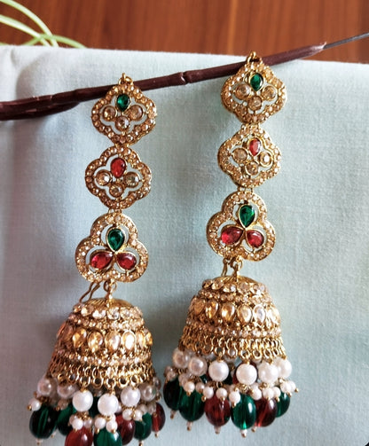 Ruchika Premium Kaanchain Jhumka with Maangteeka - Multi