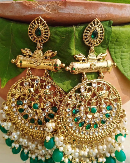 Meenakshi Chandbali - Dark Green