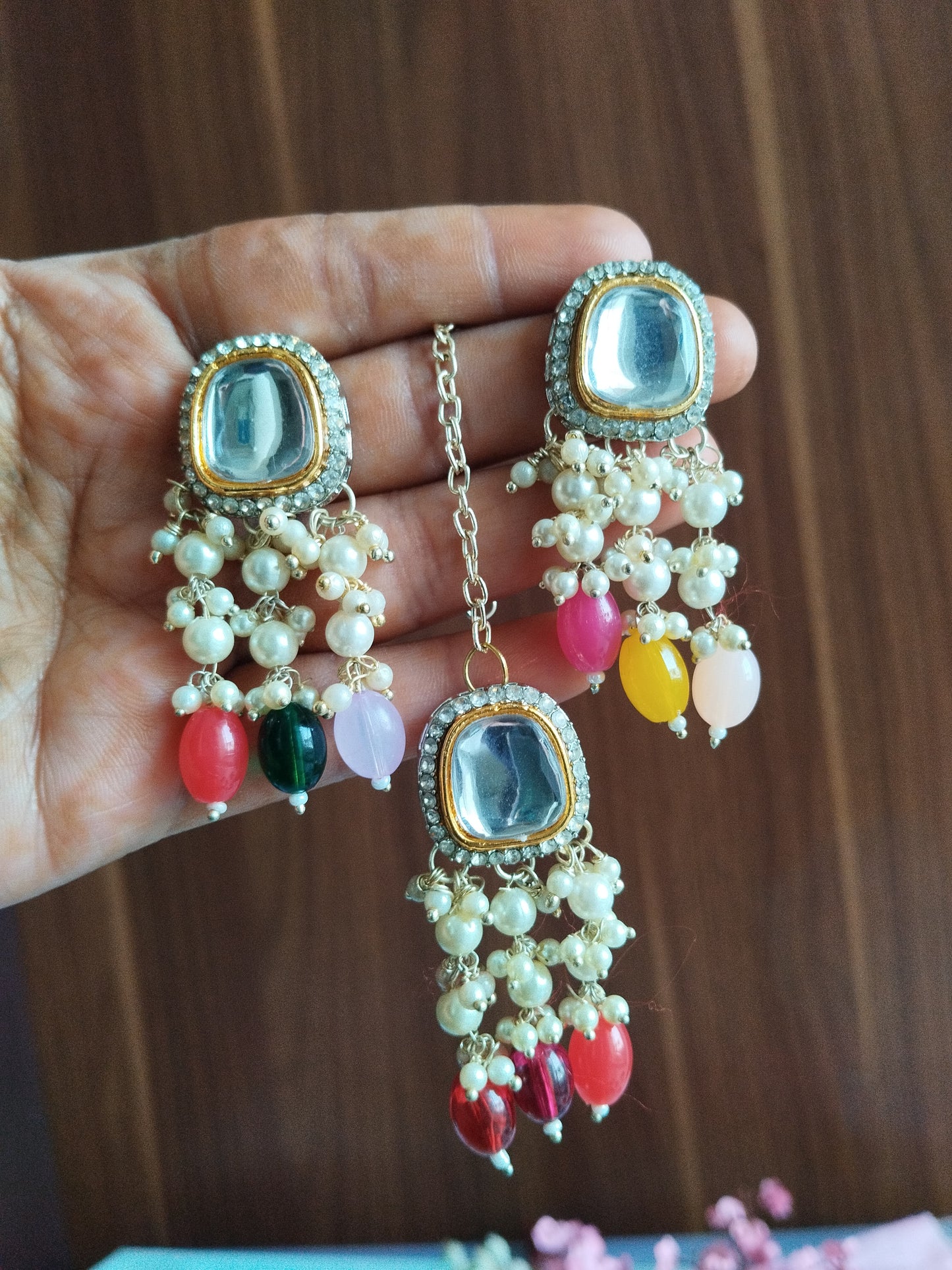 Yashi Kundan Pearl Necklace - Multi