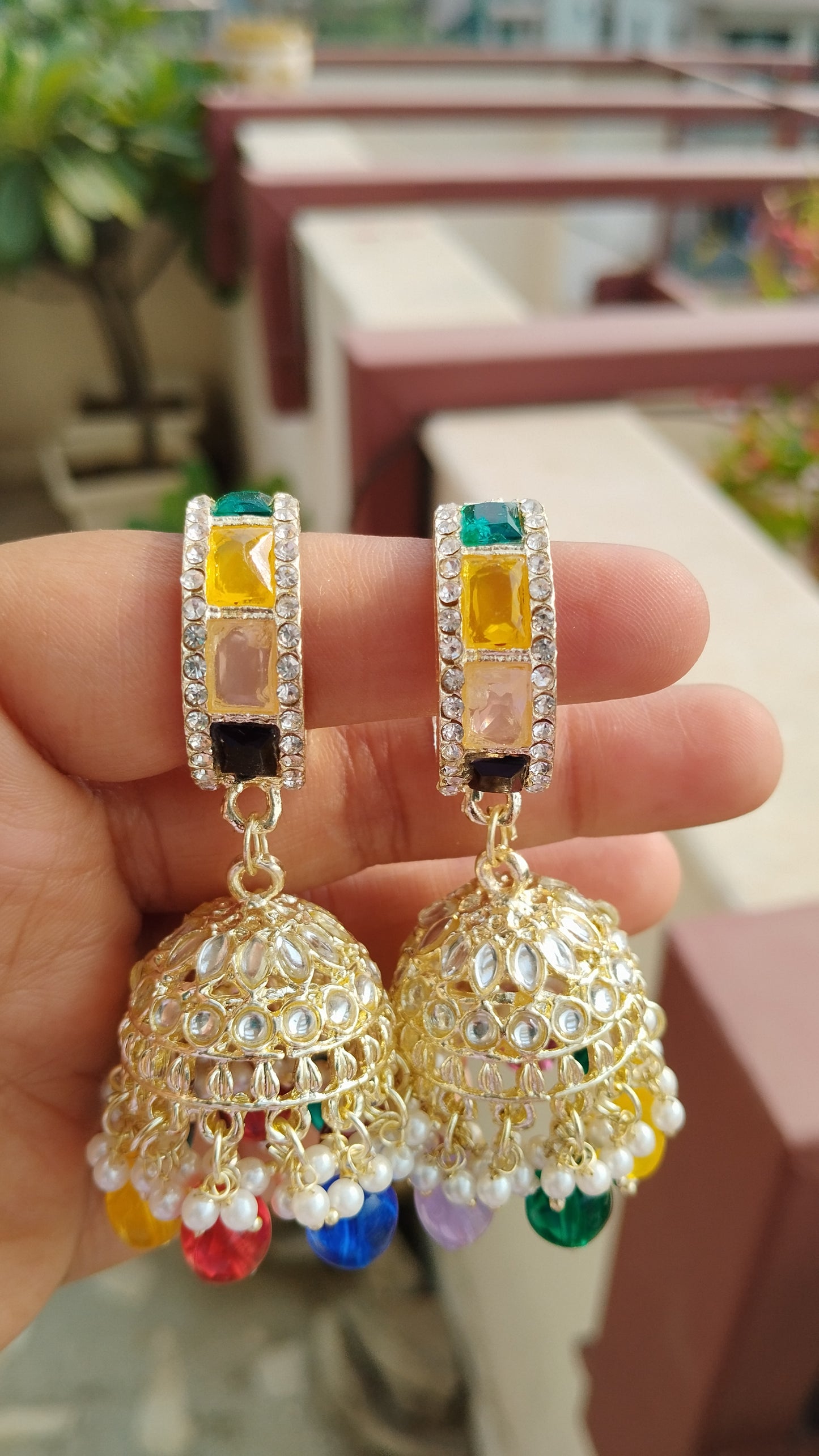 Anjali Jhumka - Multicolour