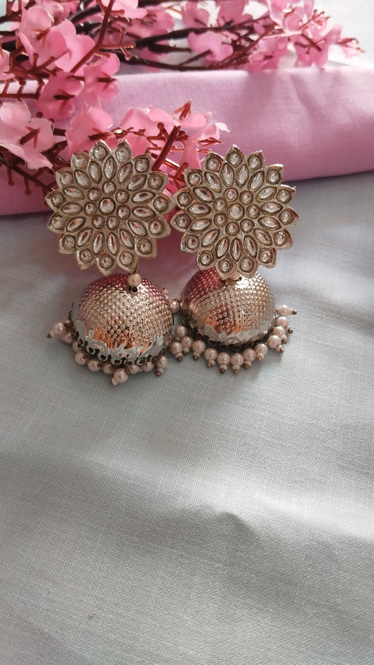 Ishita Silver Jhumka Earrings - Silver Color