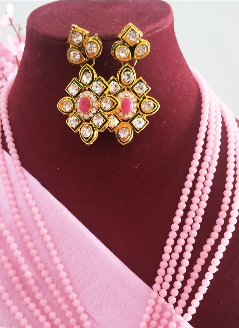 Riya Premium Necklace - Pink