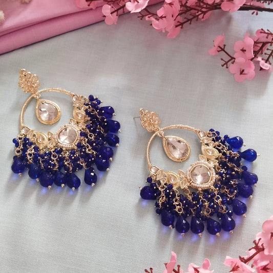 Juhi Chandbali Earrings - Dark Blue