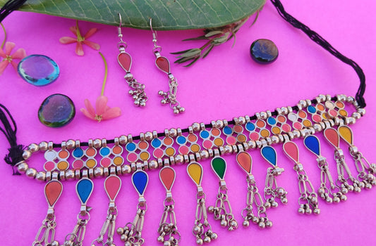 Oxidised Raabta Tribal Necklace Set
