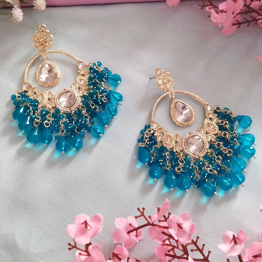 Juhi Chandbali Earrings - Blue