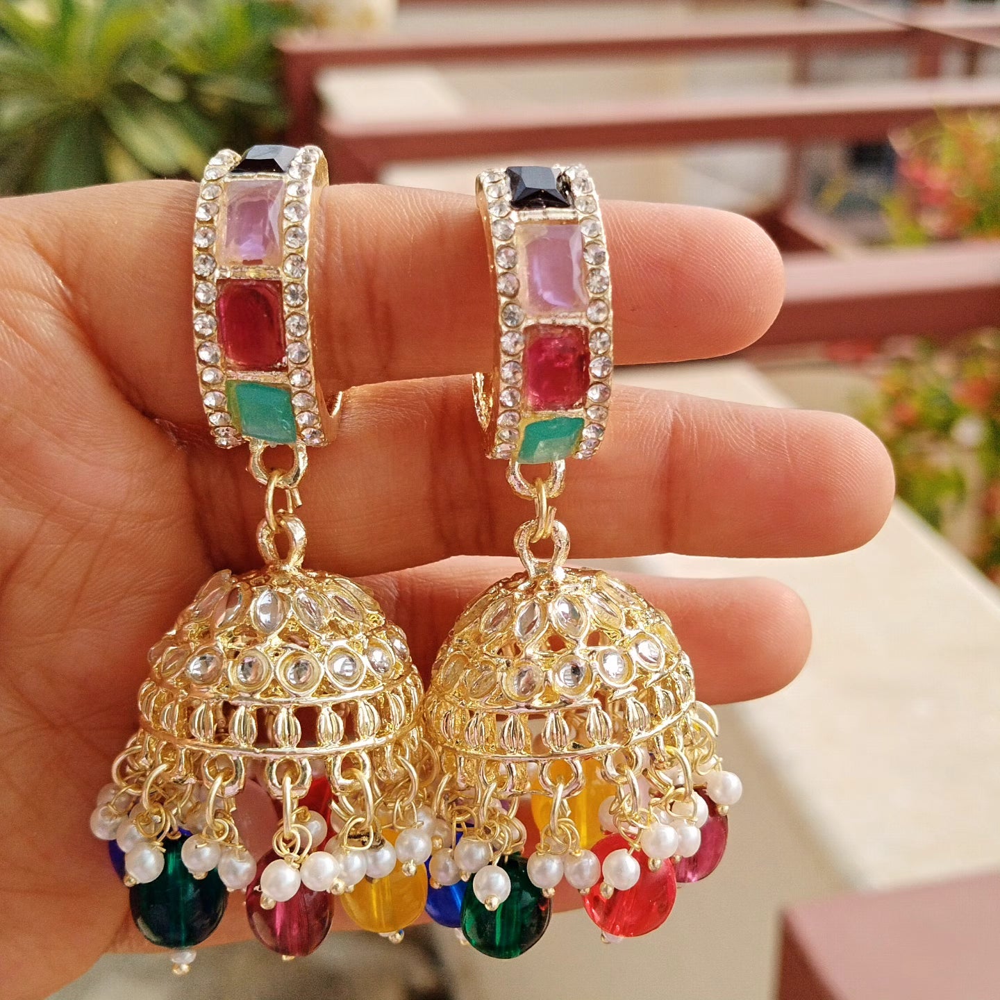 Anjali Jhumka - Multicolour